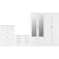 Nevada 4 door bedroom set in white